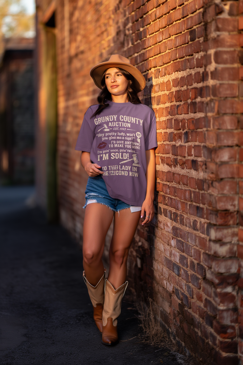 Vintage 90s Country Music Shirt - Grundy County Auction Tee
