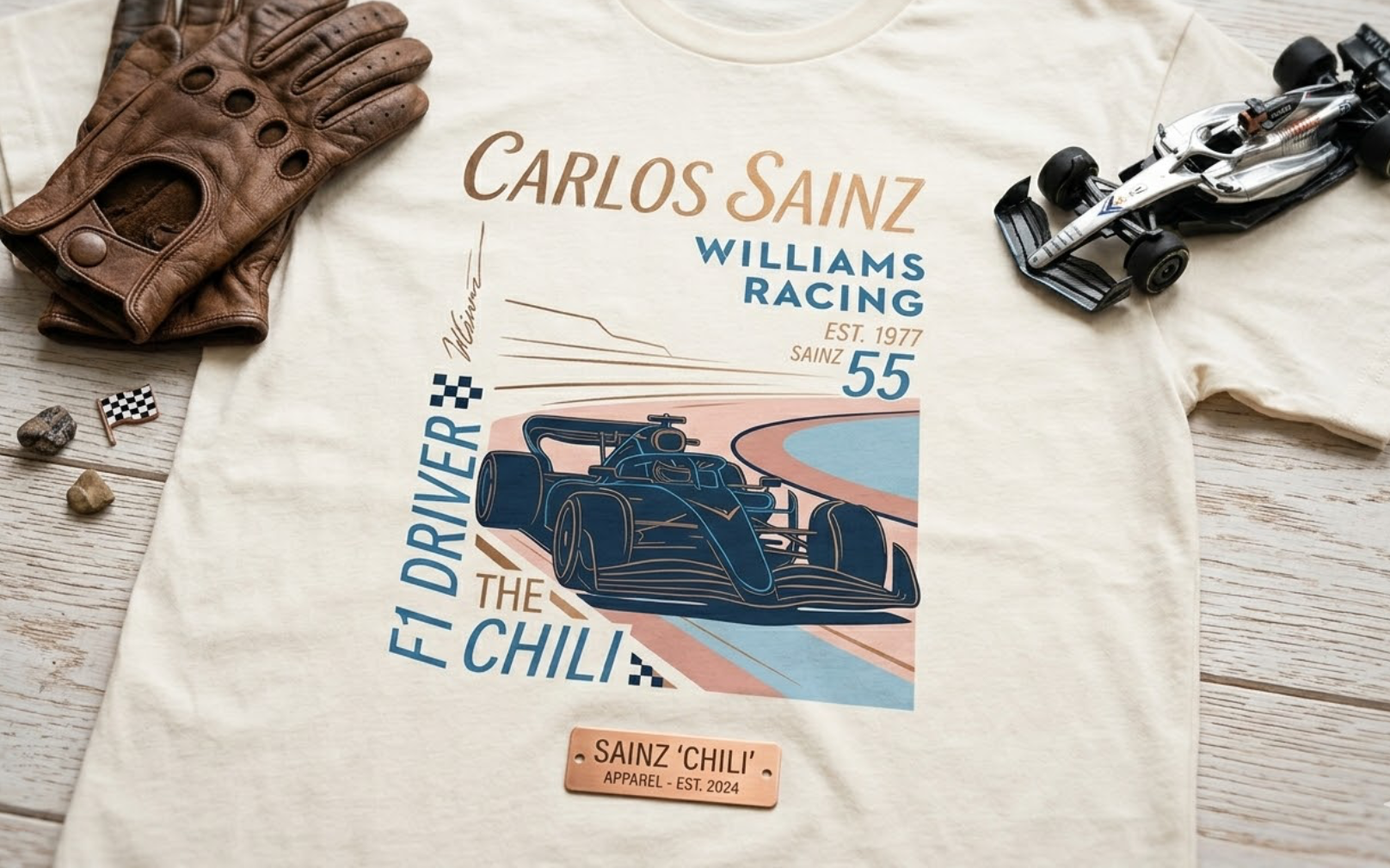 Formula One T-Shirt | Williams Racing/Carlos Sainz retro style