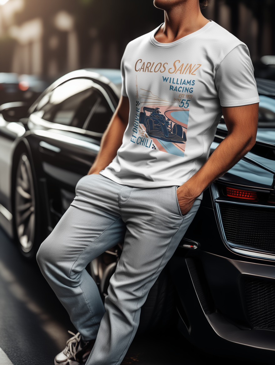 Formula One T-Shirt | Williams Racing/Carlos Sainz retro style