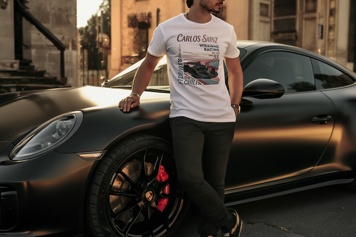 Formula One T-Shirt | Williams Racing/Carlos Sainz retro style