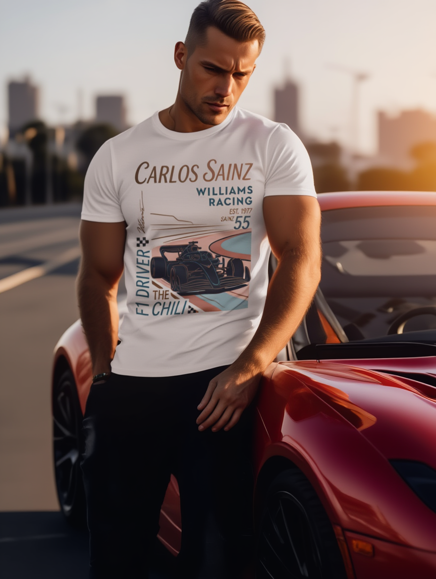 Formula One T-Shirt | Williams Racing/Carlos Sainz retro style