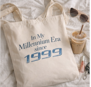Millennium Era Since 1999 Tote Bag | Vintage 90s Nostalgia Canvas