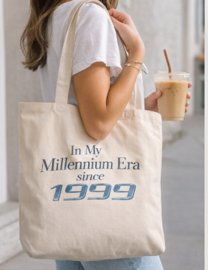 Millennium Era Since 1999 Tote Bag | Vintage 90s Nostalgia Canvas