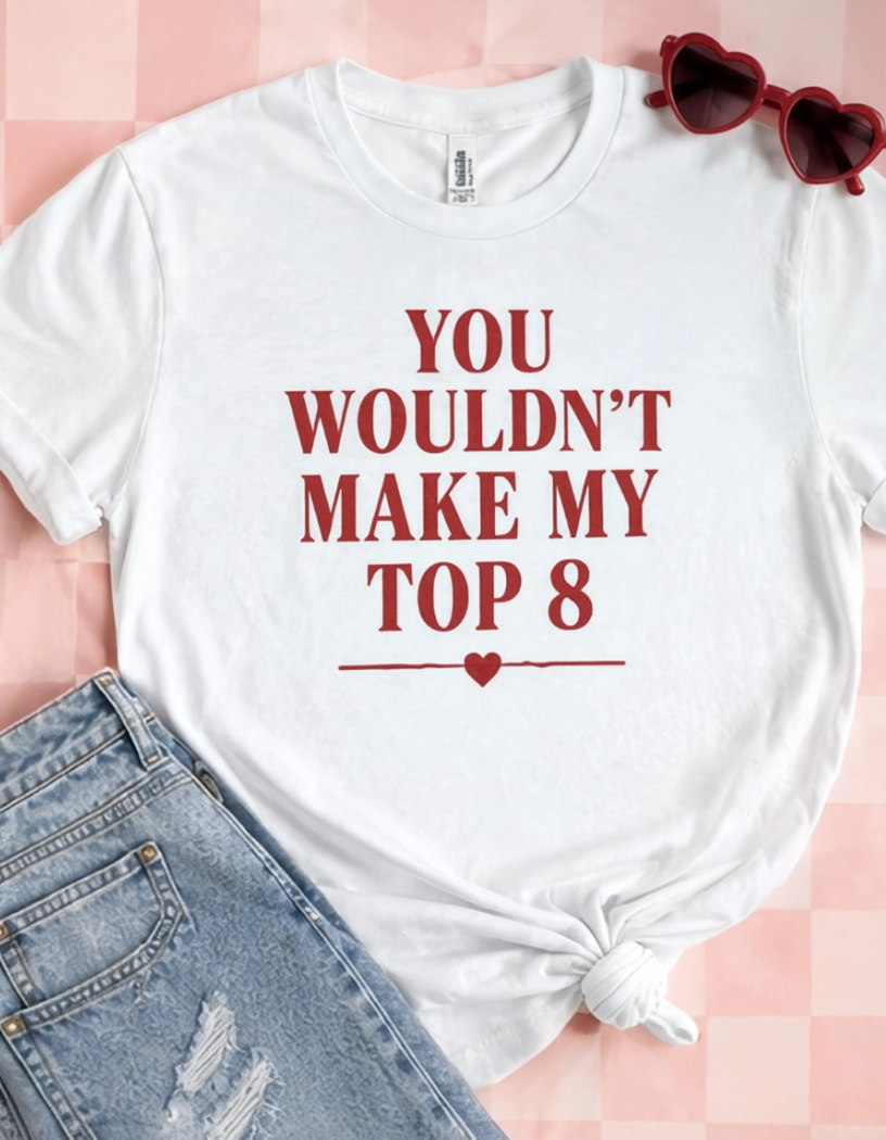 Sarcastic Graphic Tee Women - Y2K Nostalgia Pink Shirt, Retro Top 8 Humor, Oversized Casual Preppy Unisex T-Shirt