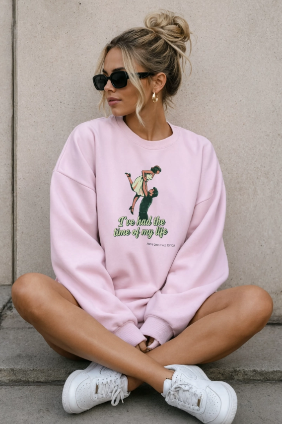 Time of My Life Sweatshirt | Retro Dance Graphic Crewneck | Romantic Nostalgia Sweatshirt