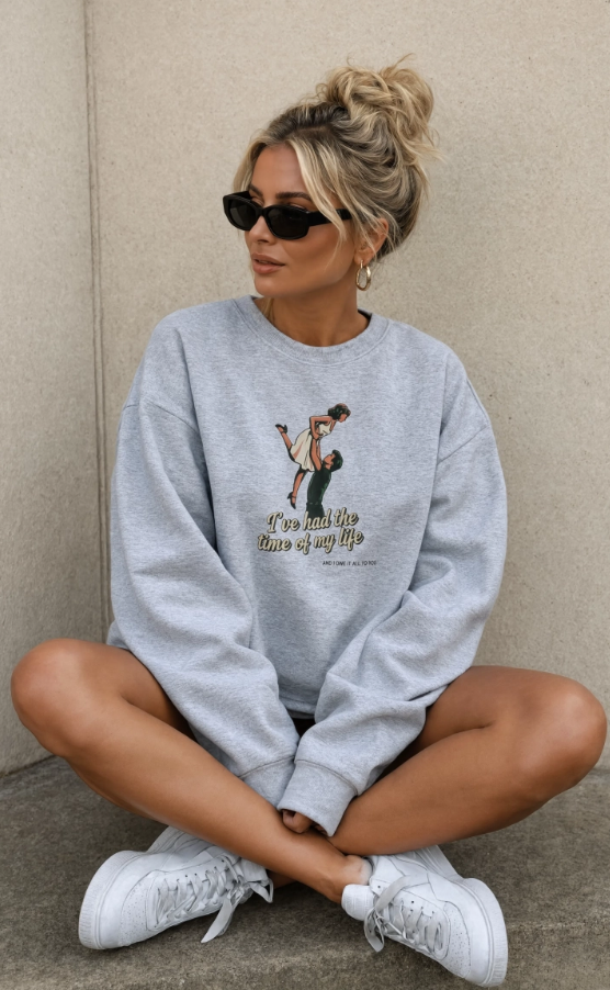 Time of My Life Sweatshirt | Retro Dance Graphic Crewneck | Romantic Nostalgia Sweatshirt