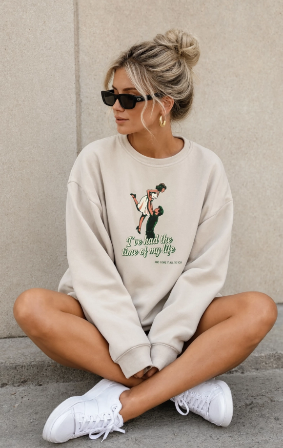 Time of My Life Sweatshirt | Retro Dance Graphic Crewneck | Romantic Nostalgia Sweatshirt