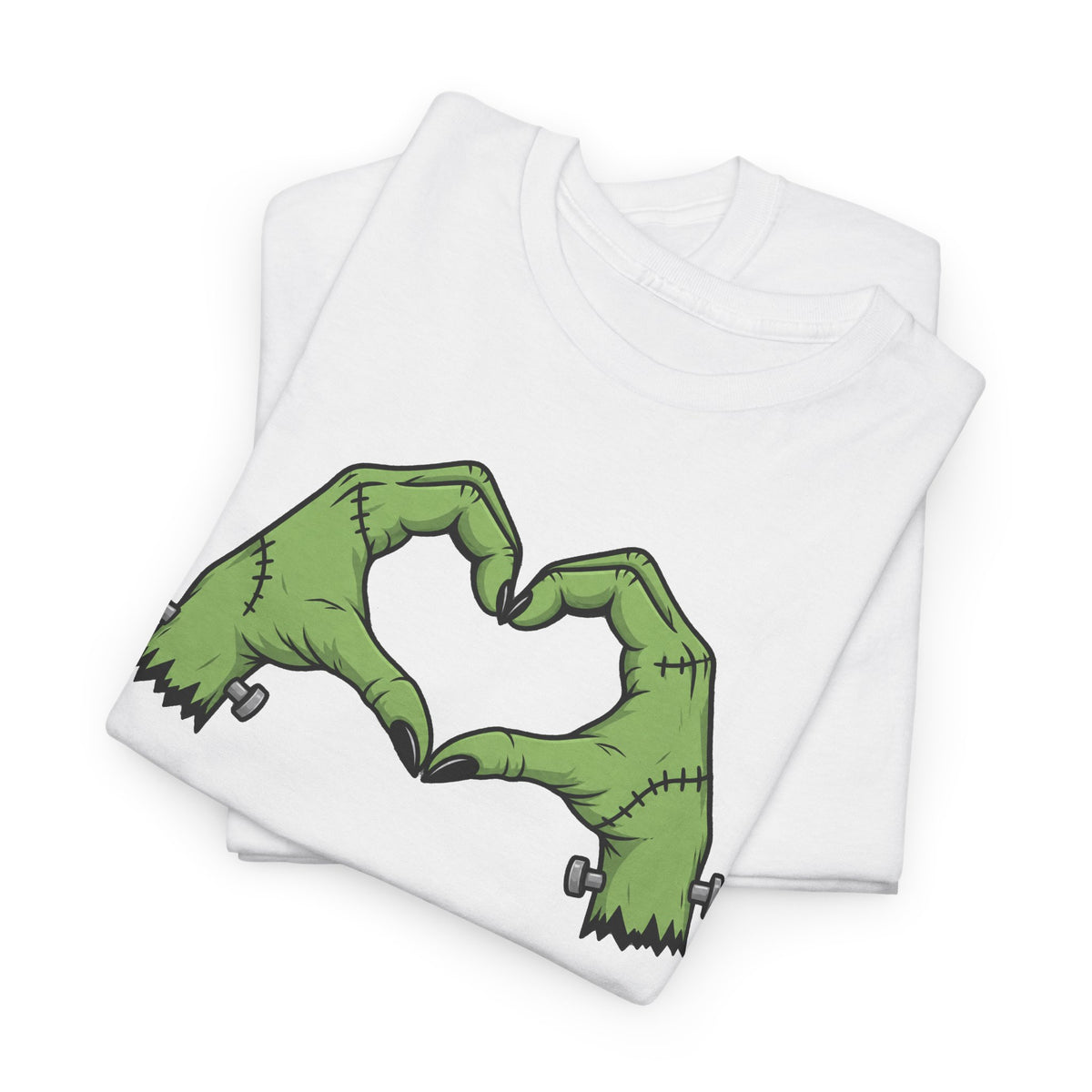 Frankenstein Heart Hands Halloween T-Shirt | Spooky Cute Graphic Tee | Halloween Shirt
