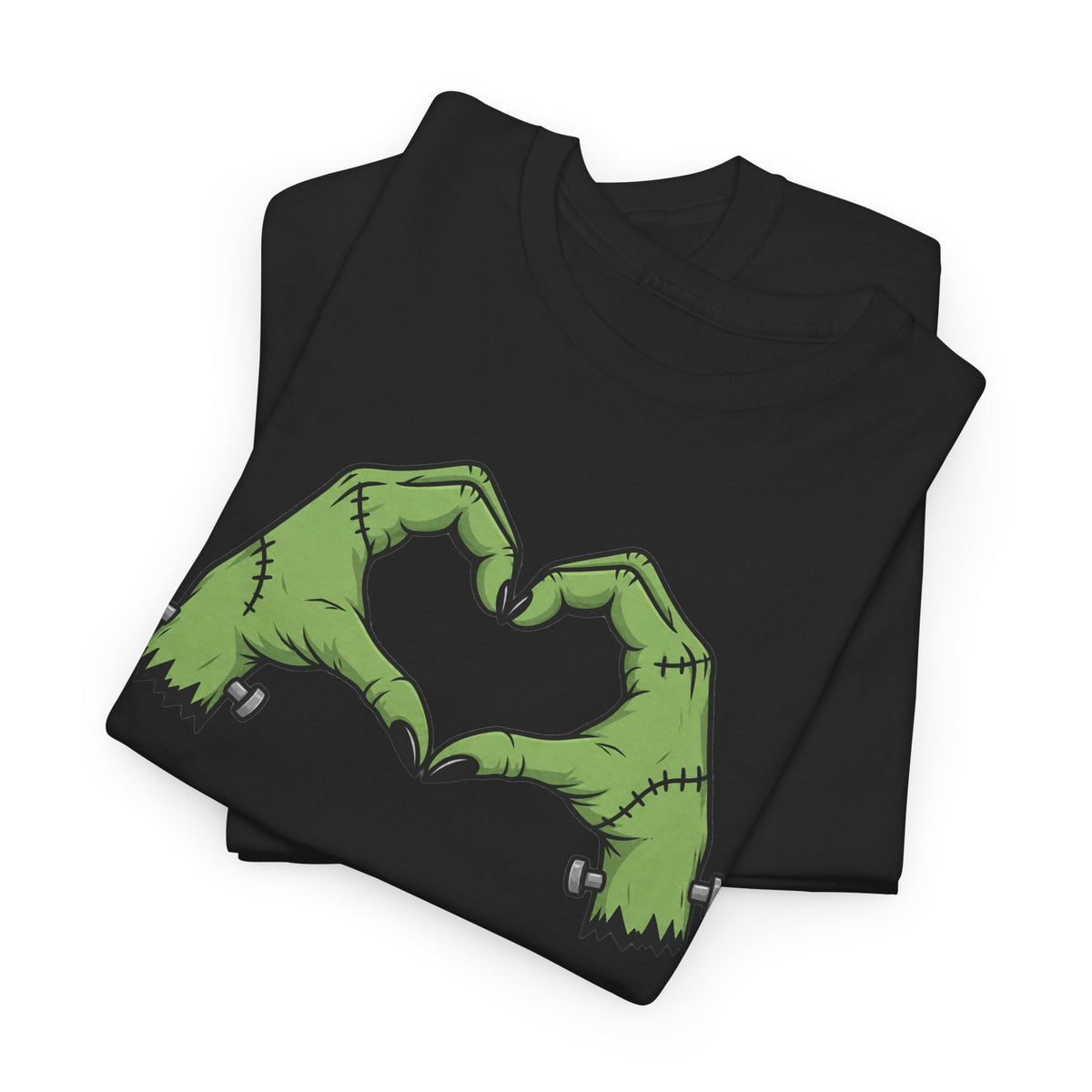 Frankenstein Heart Hands Halloween T-Shirt | Spooky Cute Graphic Tee | Halloween Shirt