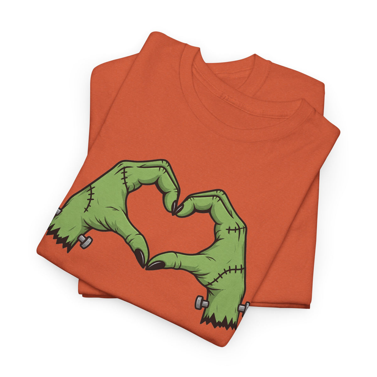 Frankenstein Heart Hands Halloween T-Shirt | Spooky Cute Graphic Tee | Halloween Shirt