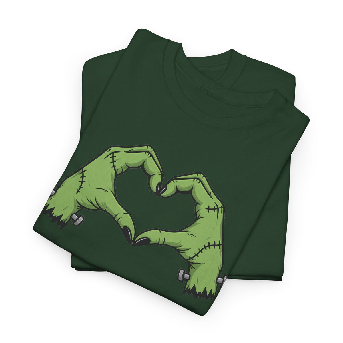 Frankenstein Heart Hands Halloween T-Shirt | Spooky Cute Graphic Tee | Halloween Shirt