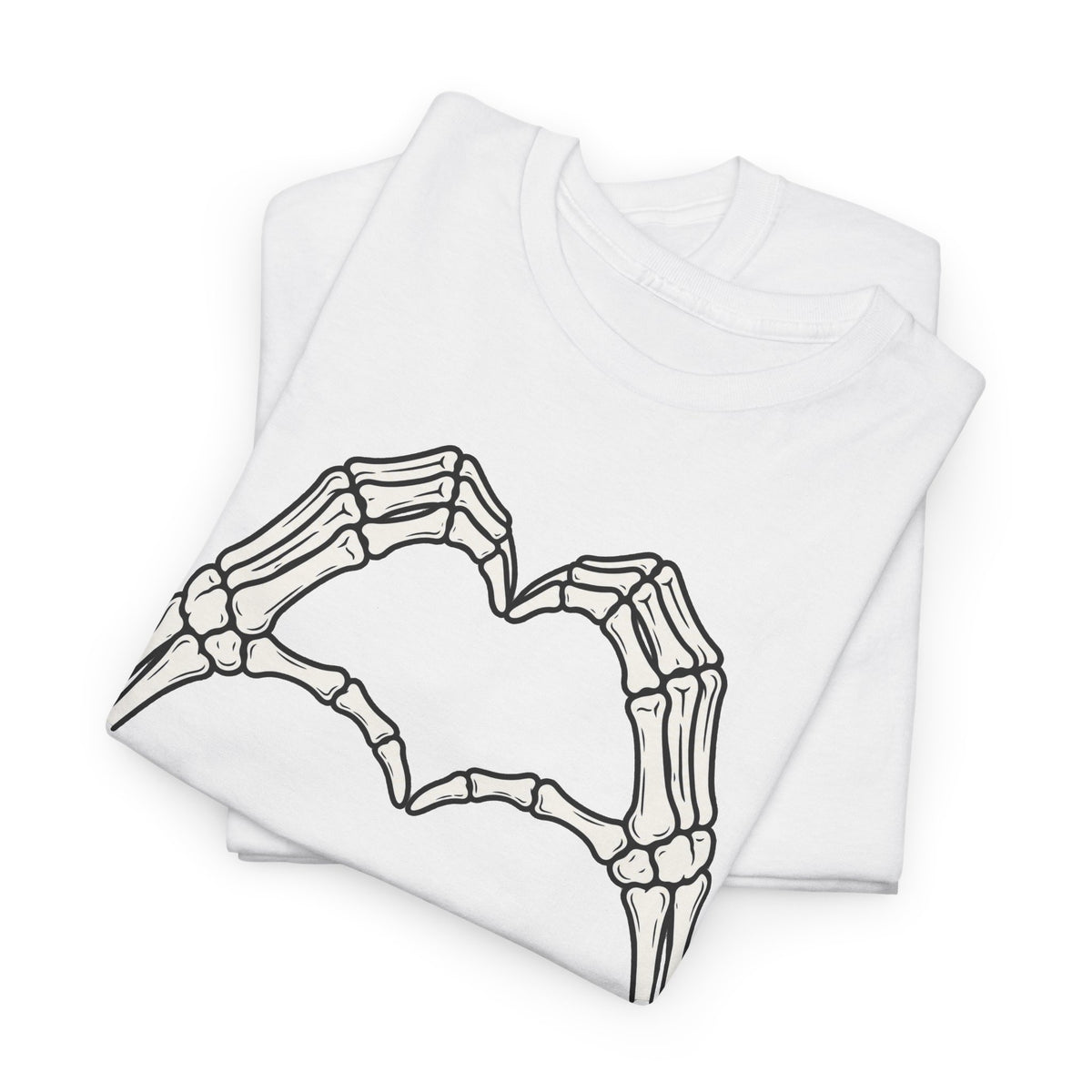 Skeleton Heart Hands Halloween Shirt | Millennial Heart Tee | Spooky Graphic T-Shirt | Halloween Shirt for Women