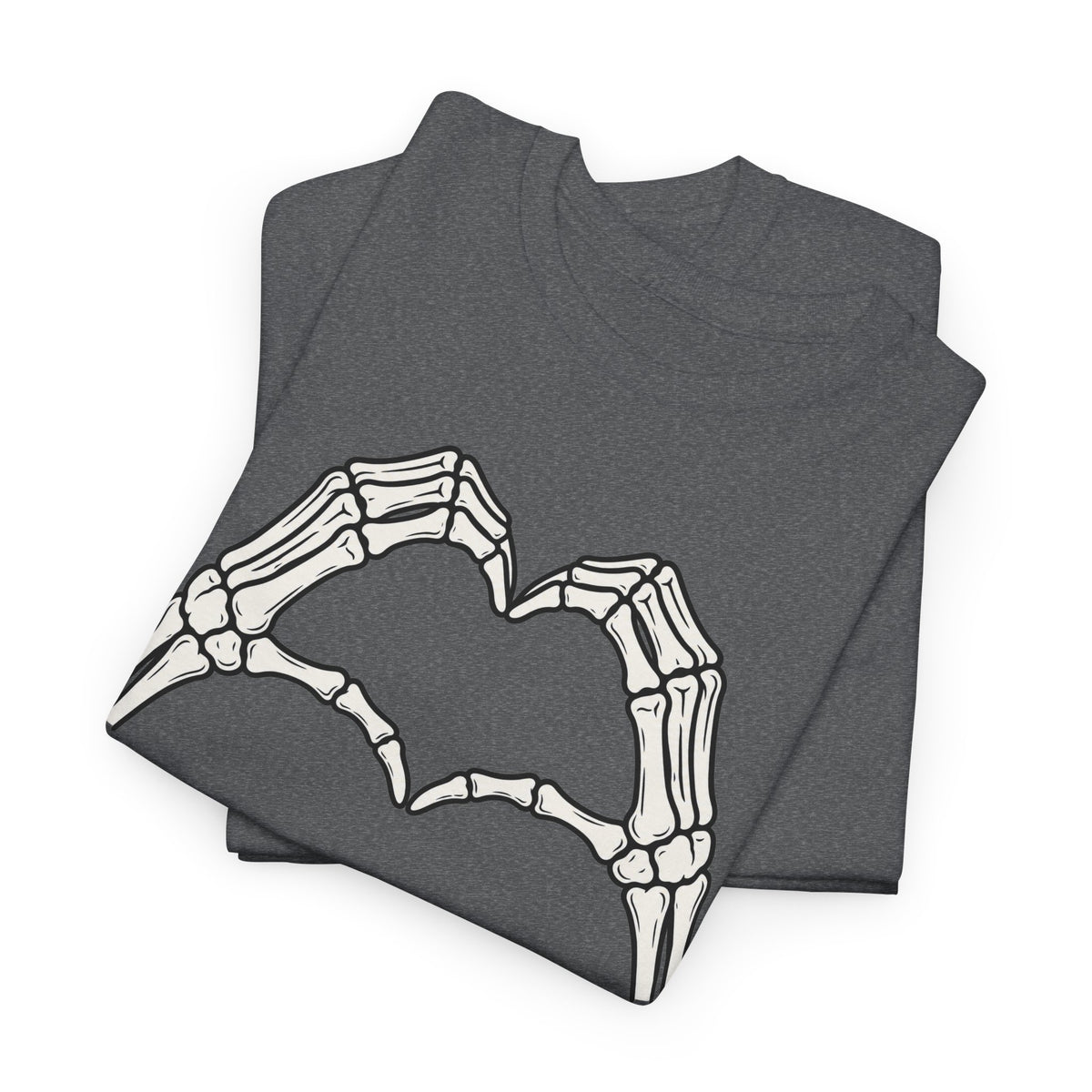 Skeleton Heart Hands Halloween Shirt | Millennial Heart Tee | Spooky Graphic T-Shirt | Halloween Shirt for Women