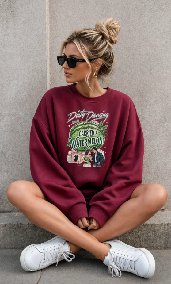 I Carried a Watermelon Sweatshirt | Retro Summer Quote Crewneck | Vintage Inspired Graphic Sweatshirt