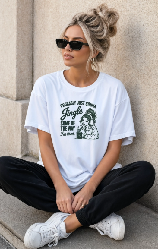 Probably Just Gonna Jingle Some of the Way Christmas Shirt | Funny Tired Christmas T-Shirt | Holiday Humor Graphic Tee