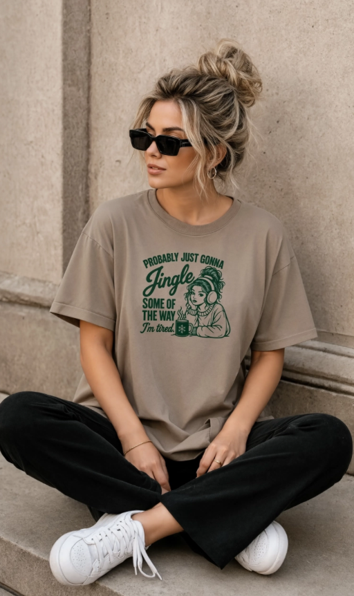 Probably Just Gonna Jingle Some of the Way Christmas Shirt | Funny Tired Christmas T-Shirt | Holiday Humor Graphic Tee