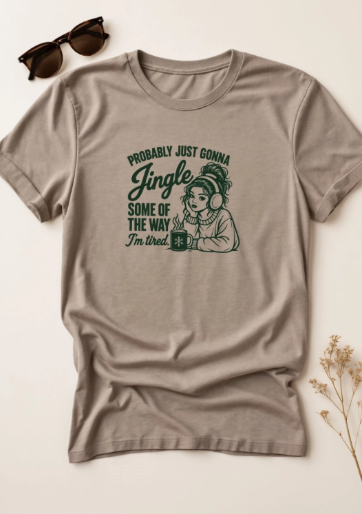 Probably Just Gonna Jingle Some of the Way Christmas Shirt | Funny Tired Christmas T-Shirt | Holiday Humor Graphic Tee