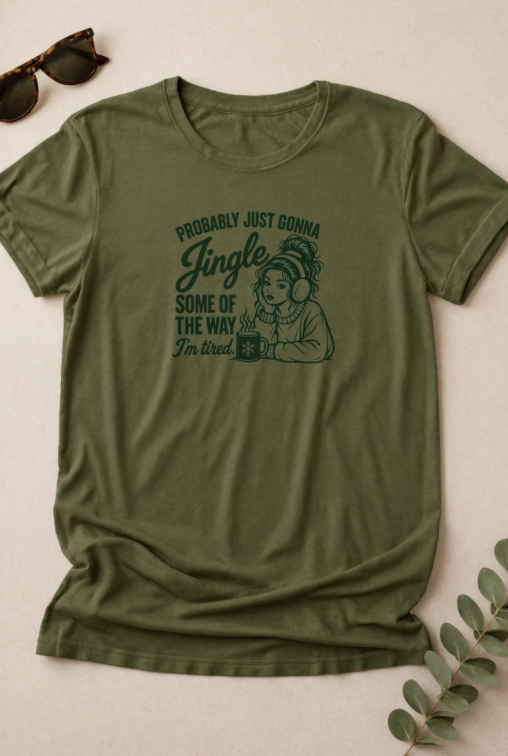 Probably Just Gonna Jingle Some of the Way Christmas Shirt | Funny Tired Christmas T-Shirt | Holiday Humor Graphic Tee