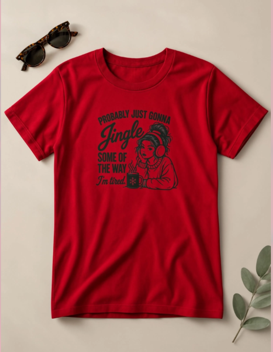 Probably Just Gonna Jingle Some of the Way Christmas Shirt | Funny Tired Christmas T-Shirt | Holiday Humor Graphic Tee
