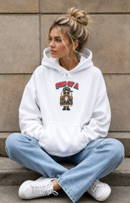 Son of a Nutcracker Christmas Hoodie | Funny Christmas Hoodie | Retro Nutcracker Holiday Sweatshirt | Millennial Christmas Hoodie
