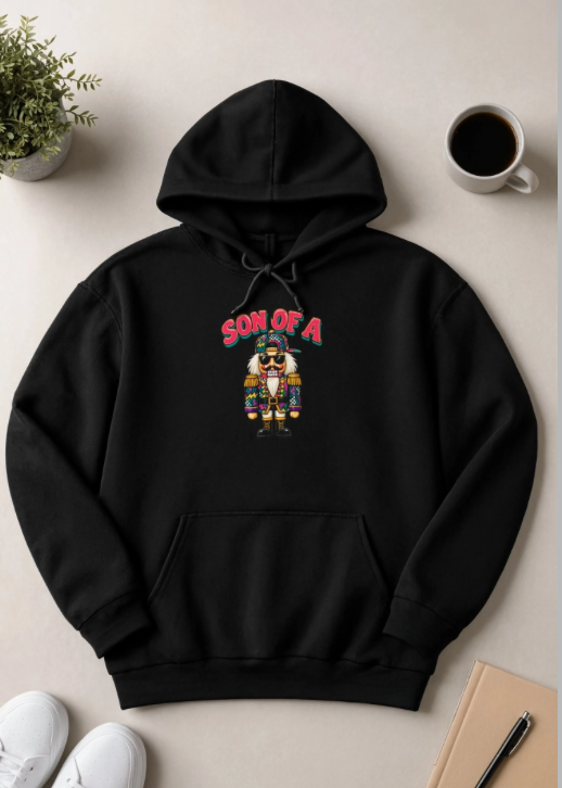 Son of a Nutcracker Christmas Hoodie | Funny Christmas Hoodie | Retro Nutcracker Holiday Sweatshirt | Millennial Christmas Hoodie