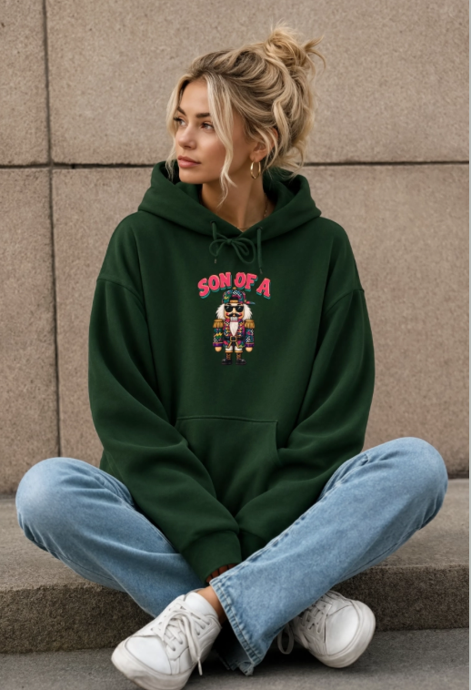 Son of a Nutcracker Christmas Hoodie | Funny Christmas Hoodie | Retro Nutcracker Holiday Sweatshirt | Millennial Christmas Hoodie