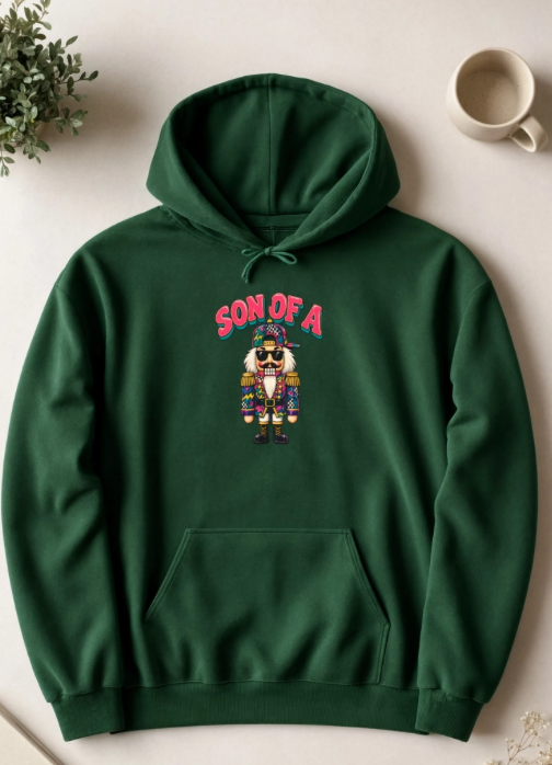Son of a Nutcracker Christmas Hoodie | Funny Christmas Hoodie | Retro Nutcracker Holiday Sweatshirt | Millennial Christmas Hoodie