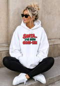 Santa I’ve Been Good-ish Christmas Hoodie | Funny Christmas Hoodie | Sarcastic Holiday Sweatshirt | Retro Santa Hoodie