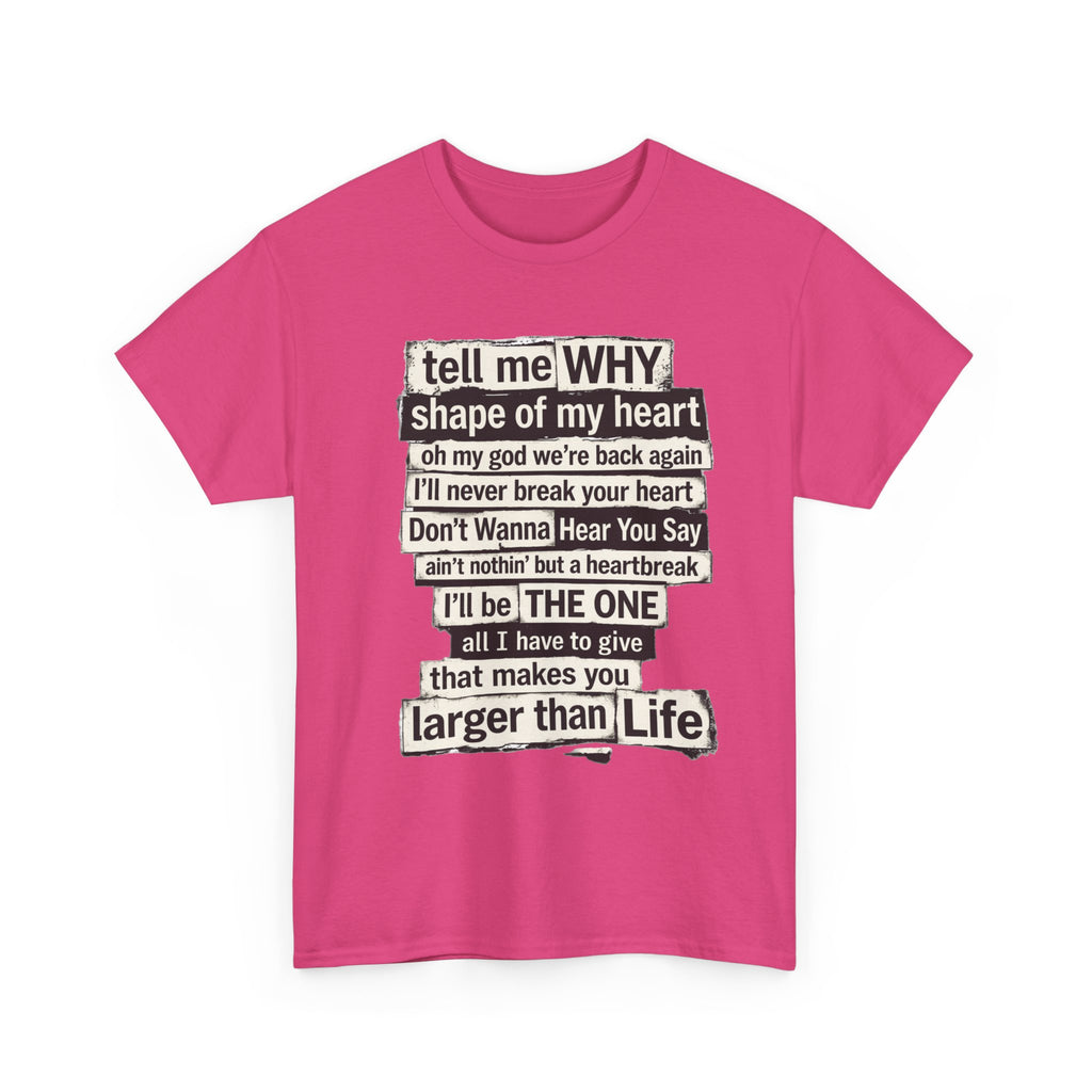 90's Boy Band Nostalgia Lyrics Tee | Concert Shirt for Vegas Sphere Residency