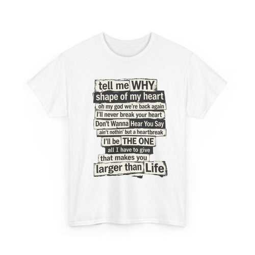 90's Boy Band Nostalgia Lyrics Tee | Concert Shirt for Vegas Sphere Residency