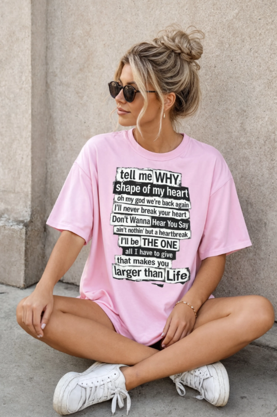 90's Boy Band Nostalgia Lyrics Tee | Concert Shirt for Vegas Sphere Residency