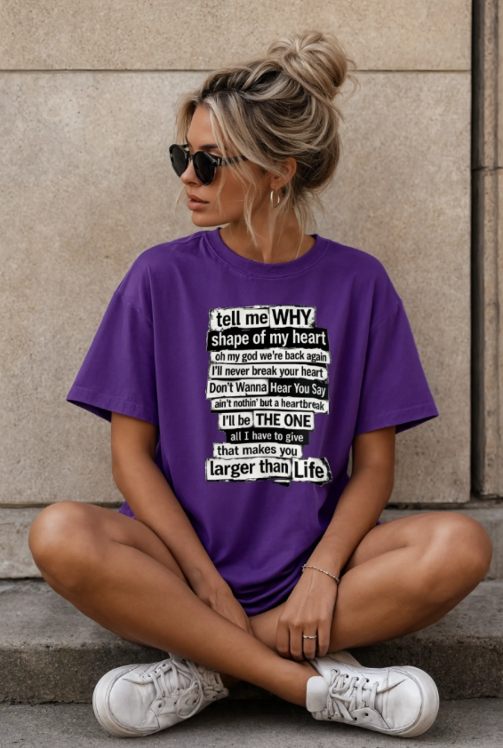 90's Boy Band Nostalgia Lyrics Tee | Concert Shirt for Vegas Sphere Residency
