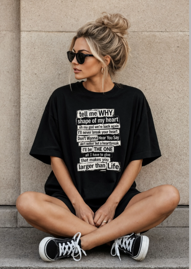 90's Boy Band Nostalgia Lyrics Tee | Concert Shirt for Vegas Sphere Residency