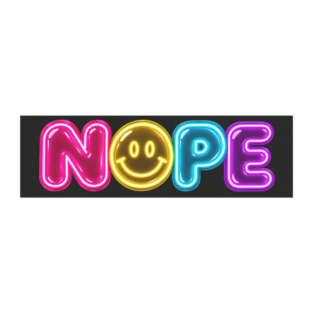 NOPE Neon Smiley Car Magnet | Funny Retro Neon Sign Vehicle Magnet
