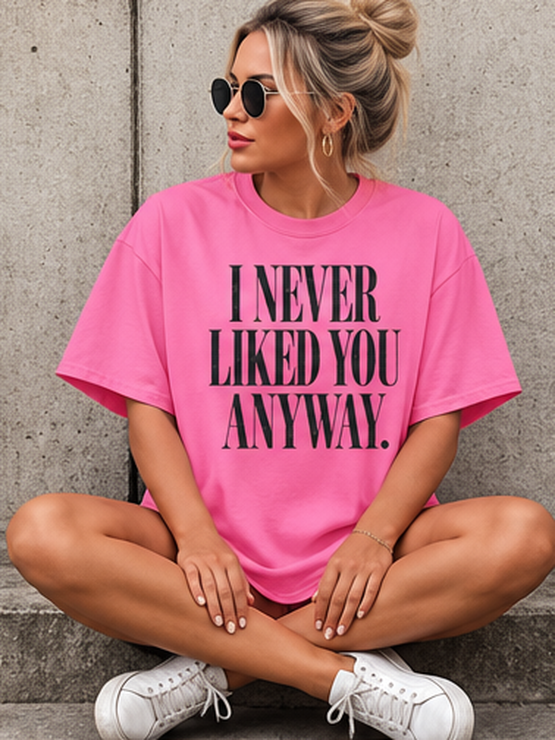 I Never Liked You Anyway Graphic Tee | Funny Sarcastic Women's T-Shirt | Retro Vintage Style Statement Shirt | Millennial Humor