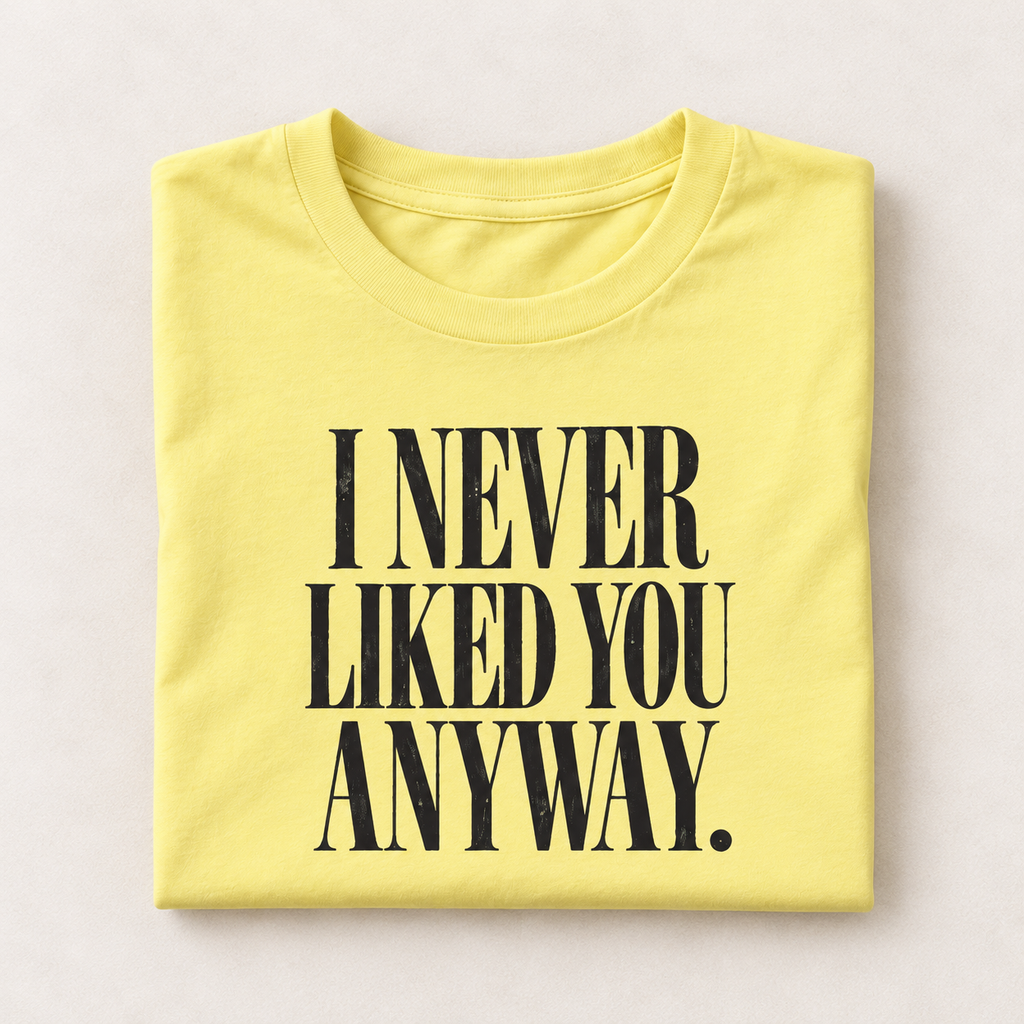 I Never Liked You Anyway Graphic Tee | Funny Sarcastic Women's T-Shirt | Retro Vintage Style Statement Shirt | Millennial Humor