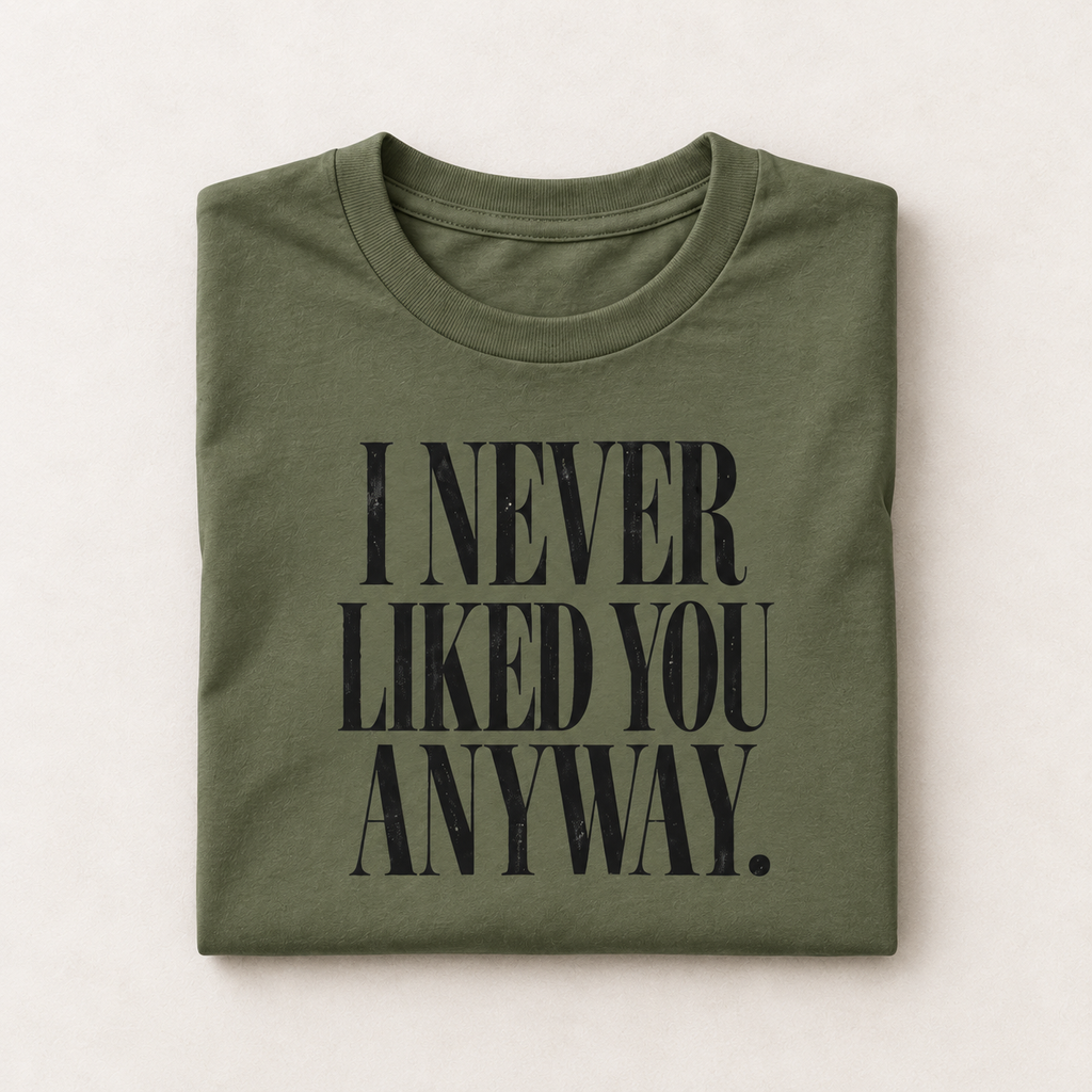 I Never Liked You Anyway Graphic Tee | Funny Sarcastic Women's T-Shirt | Retro Vintage Style Statement Shirt | Millennial Humor