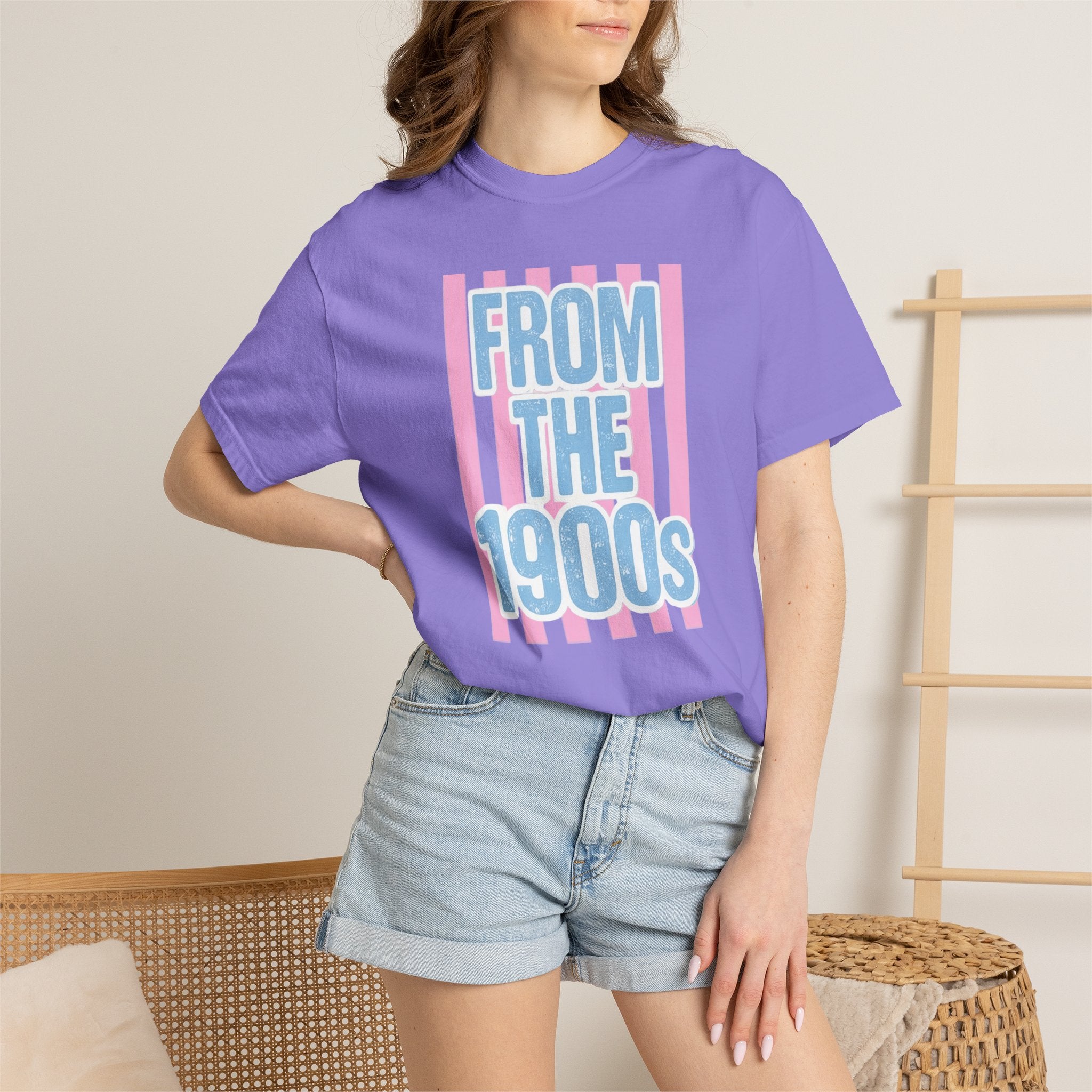 "From the 1900s" Retro Graphic Tee | Funny Millennial 90s Nostalgia Shirt | Pastel Aesthetic Comfort Colors Oversized Streetwear Top