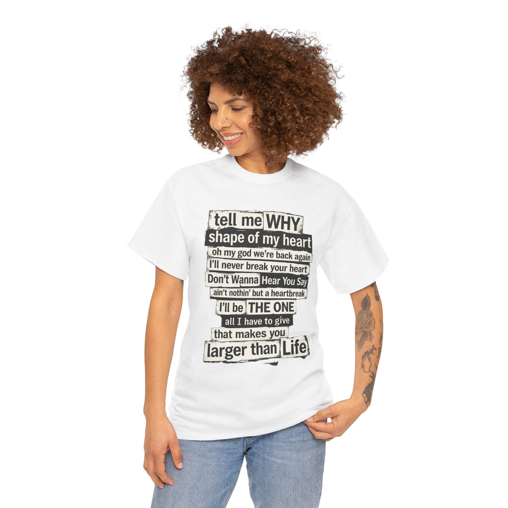 90's Boy Band Nostalgia Lyrics Tee | Concert Shirt for Vegas Sphere Residency