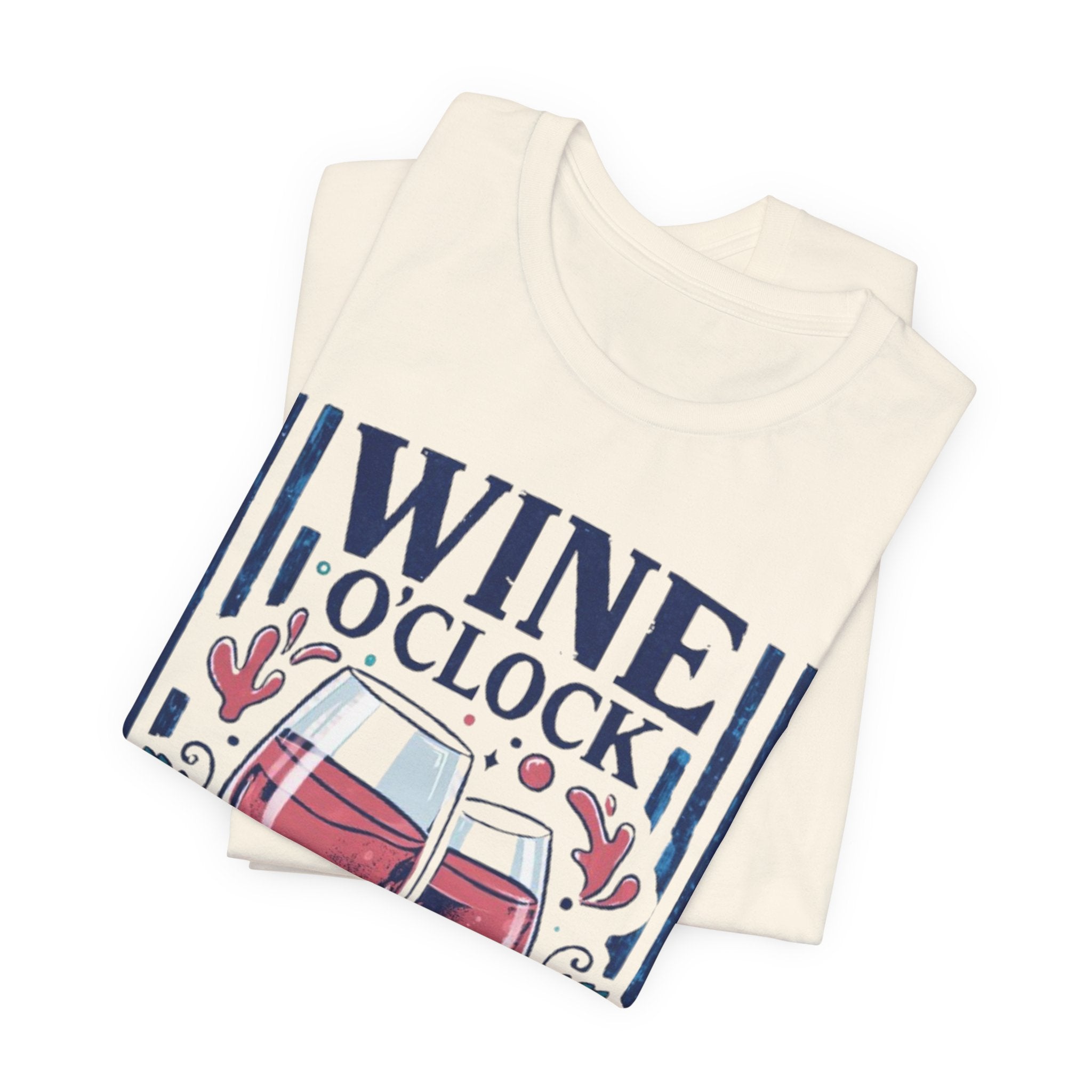 Wine O'Clock T-Shirt | Wine Glasses, Grapes, Vintage Stripes