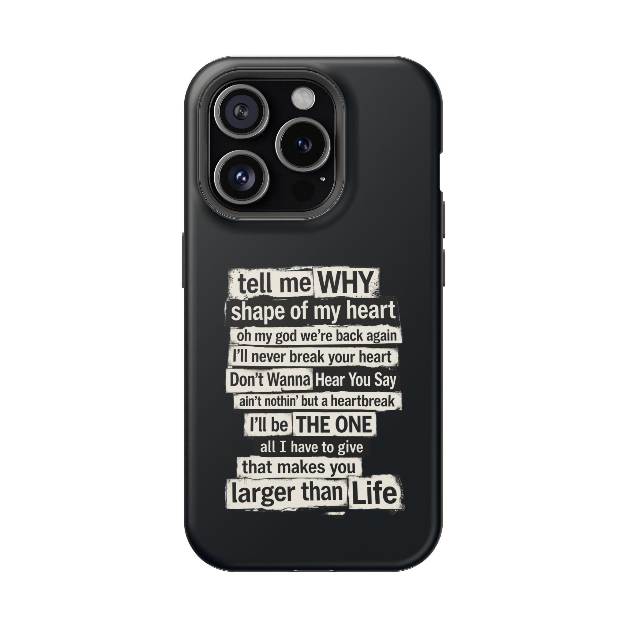 90s boy band Song Lyric Text Collage Phone Case | Magnetic Impact-Resistant Case | Gifts for Millennials