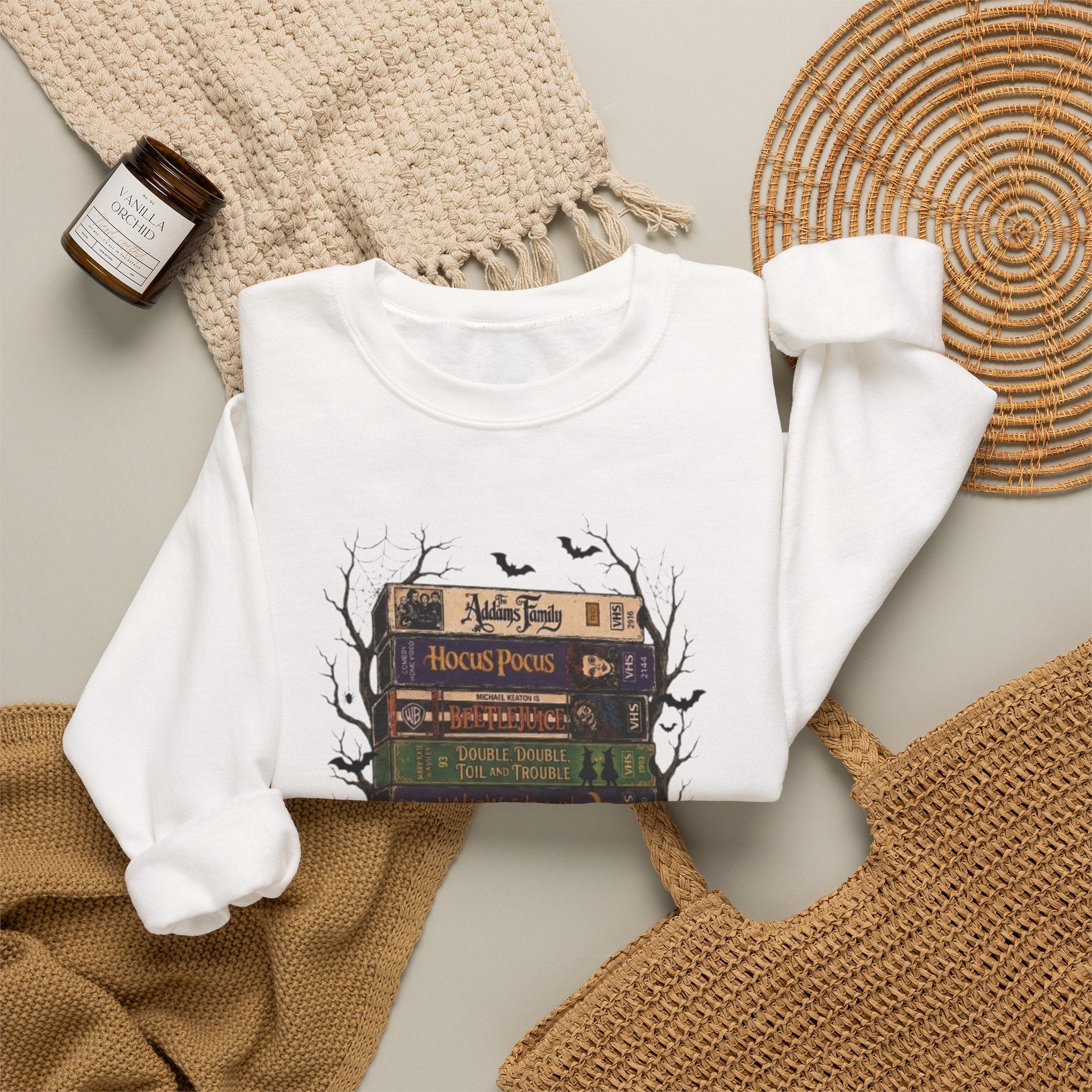 🎃 90s Fright Club VHS Tapes Sweatshirt – Vintage Halloween Crewneck