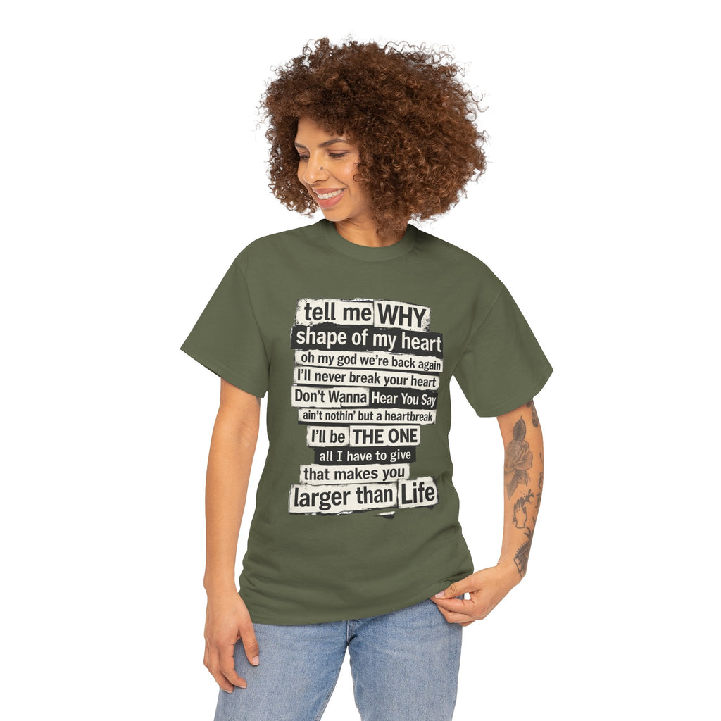 90's Boy Band Nostalgia Lyrics Tee | Concert Shirt for Vegas Sphere Residency