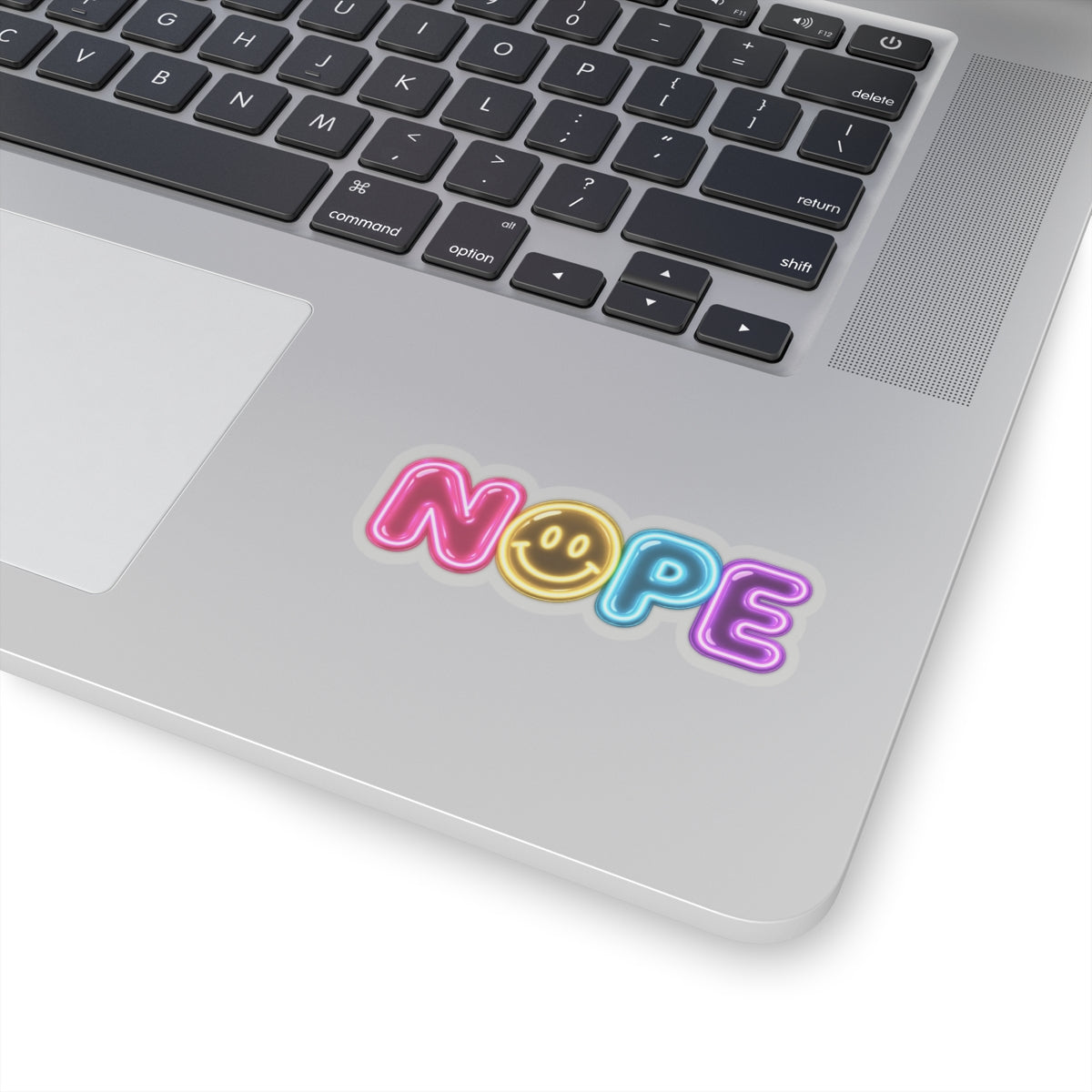 Neon NOPE smiley sticker | Retro Throwback Sticker