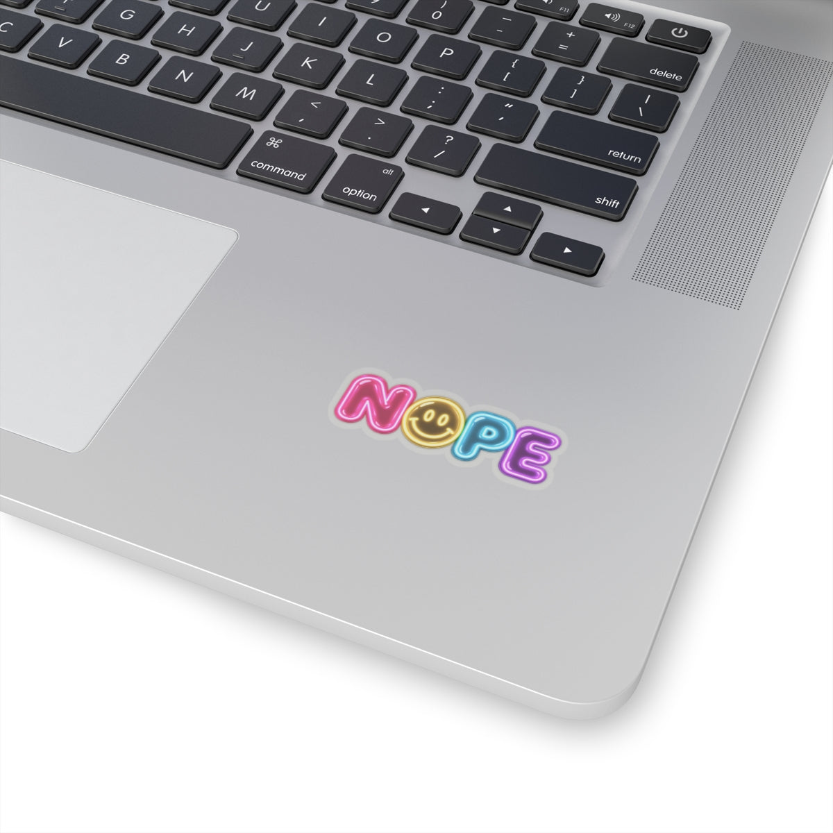 Neon NOPE smiley sticker | Retro Throwback Sticker