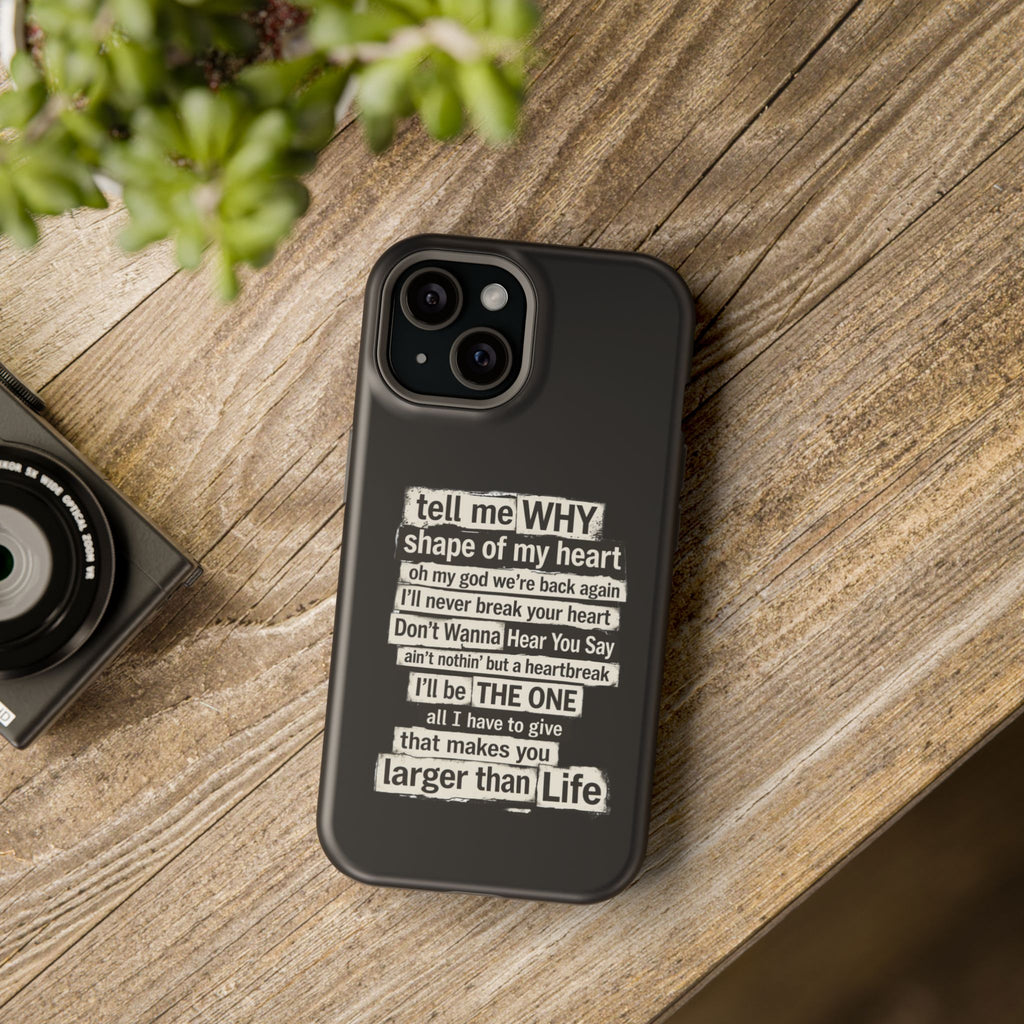 90s boy band Song Lyric Text Collage Phone Case | Magnetic Impact-Resistant Case | Gifts for Millennials