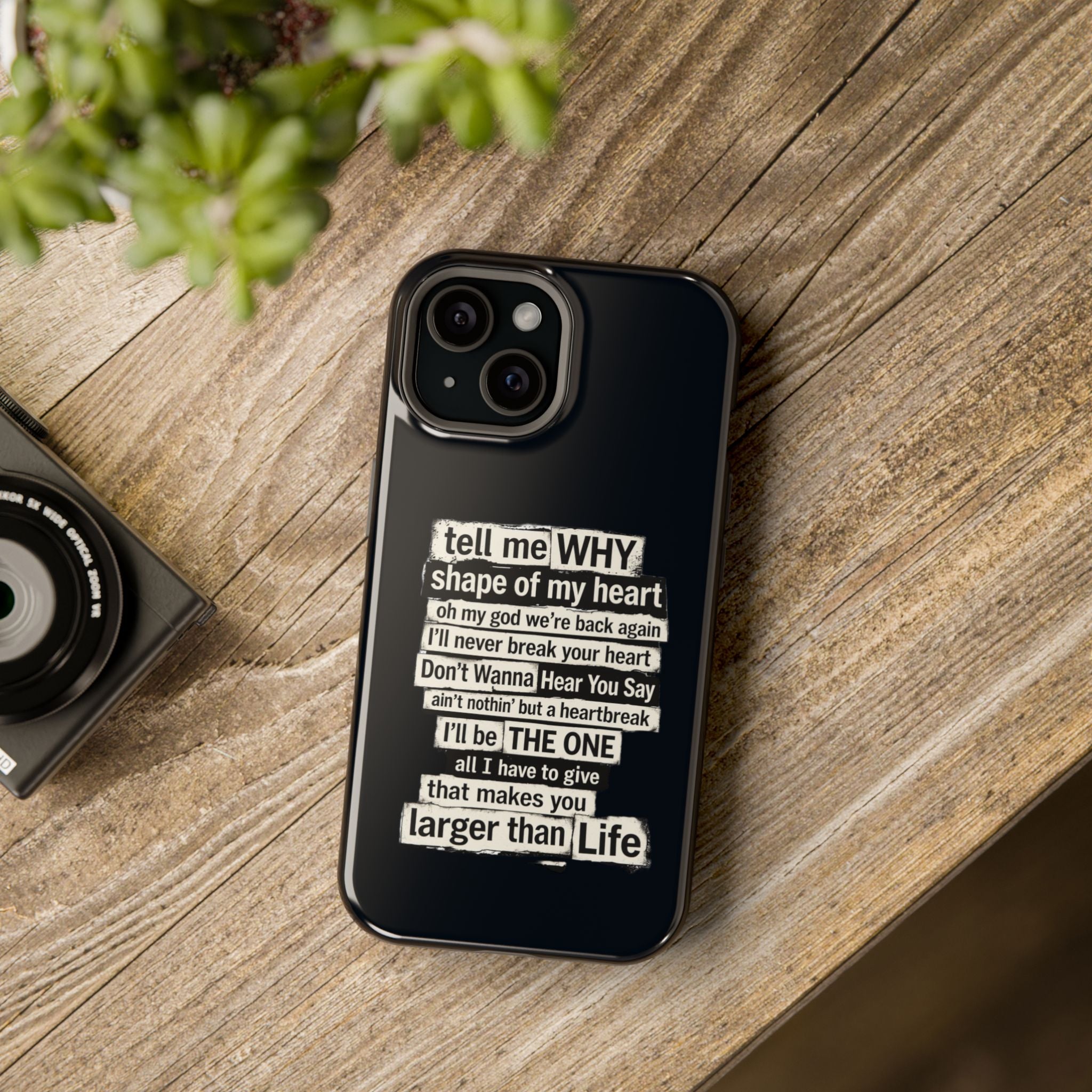 90s boy band Song Lyric Text Collage Phone Case | Magnetic Impact-Resistant Case | Gifts for Millennials
