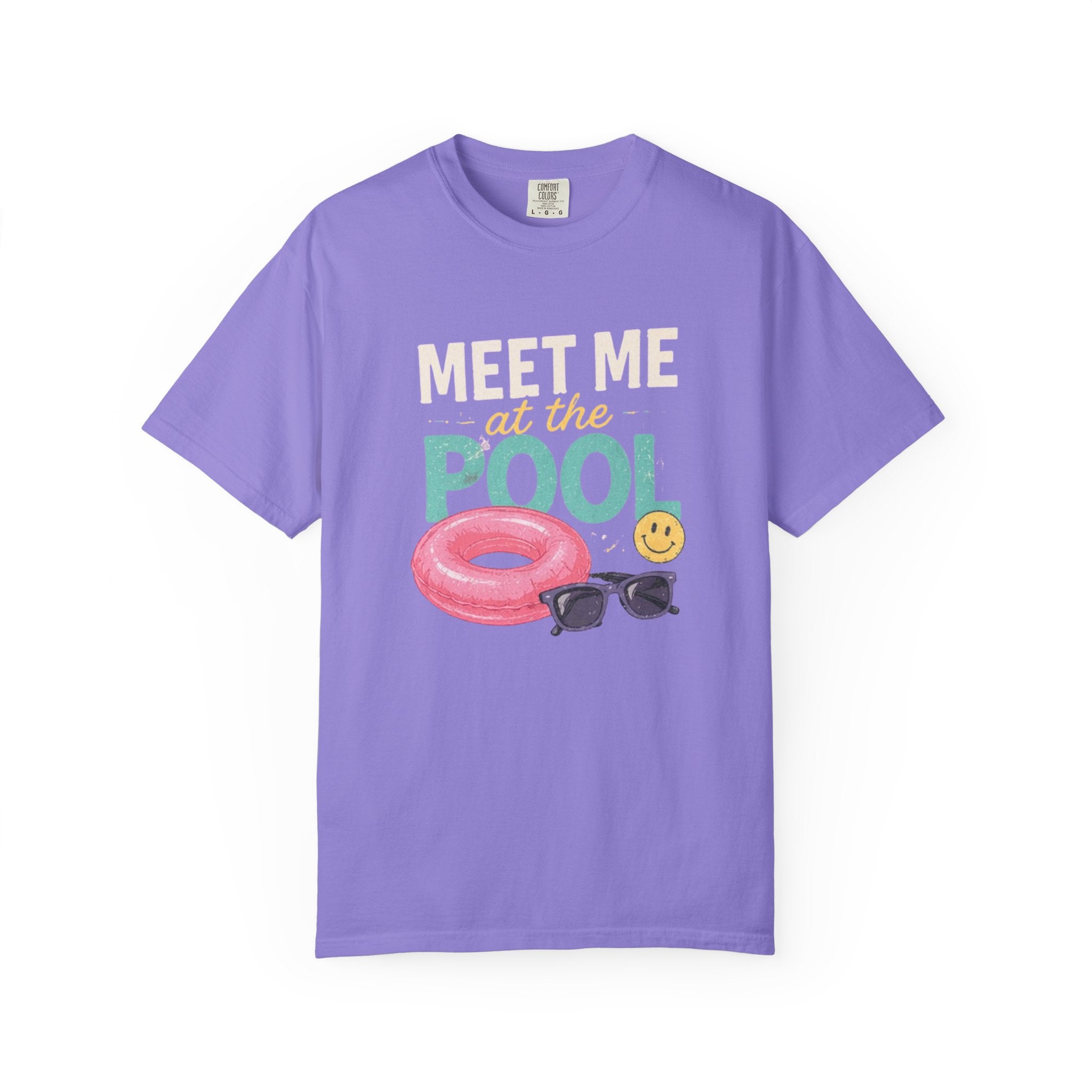 Retro Meet Me At The Pool Shirt | Vintage Summer Comfort Colors Tee | Pastel Pool Party Tshirt | Trendy Graphic Tee Oversized
