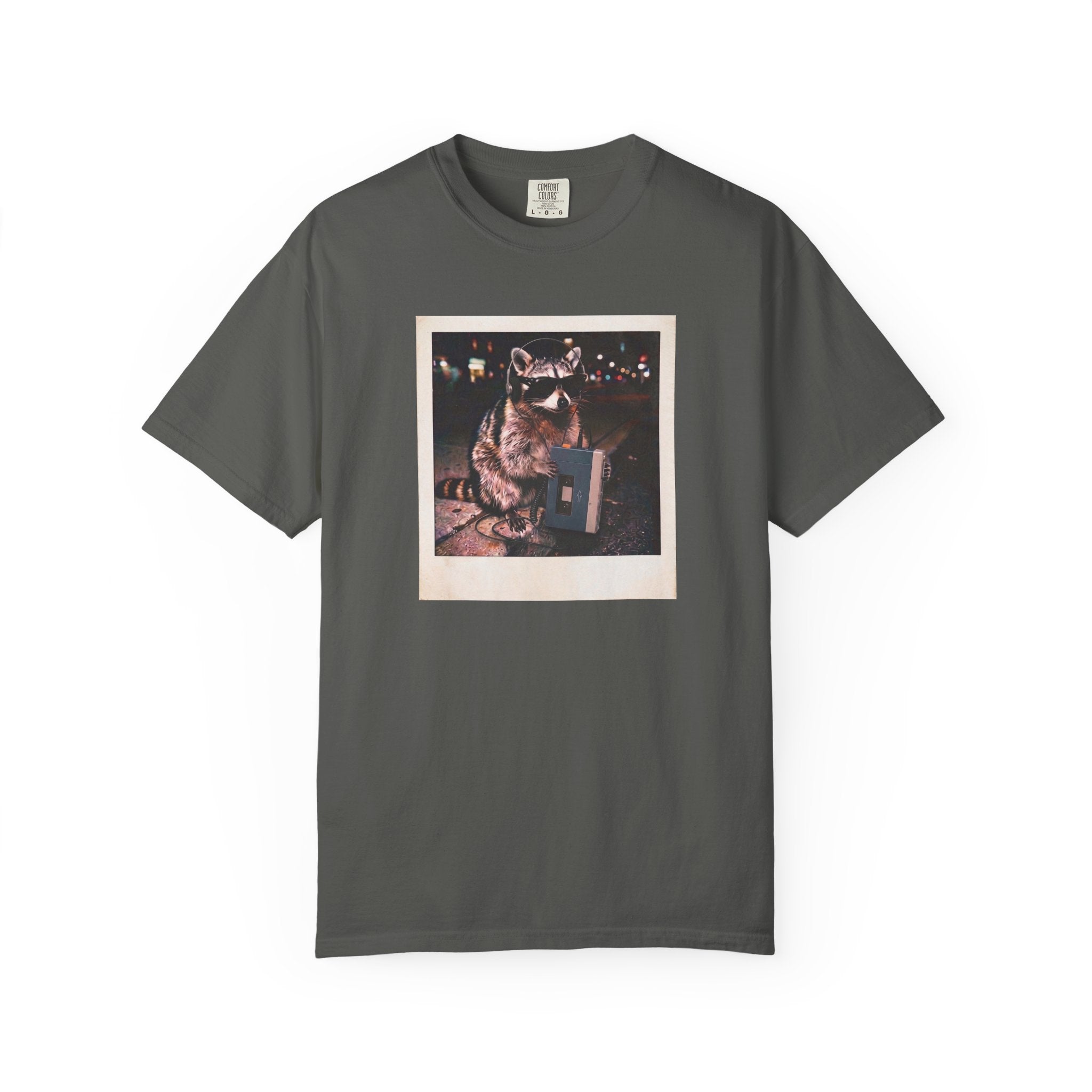 DJ Trash Panda Retro Walkman Raccoon Graphic Tee- Funny Raccoon Comfort Colors Vintage Tee