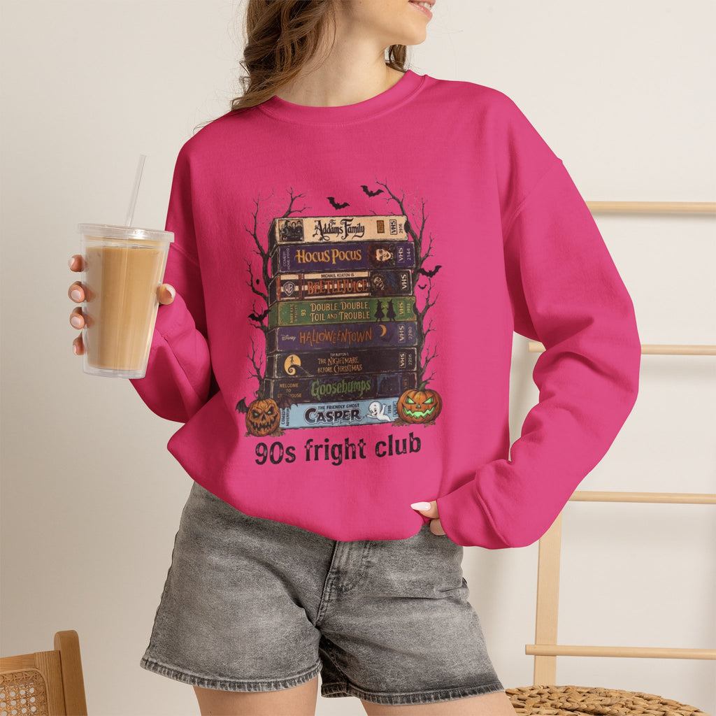 🎃 90s Fright Club VHS Tapes Sweatshirt – Vintage Halloween Crewneck